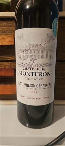 Bordéus Saint-Émilion Grand Cru Grand Cru Château Monturon Terre Rouge 2021