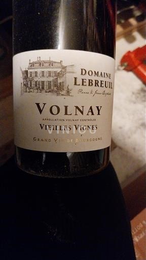 Borgonha Volnay Domaine Lebreuil Vieilles Vignes 2011
