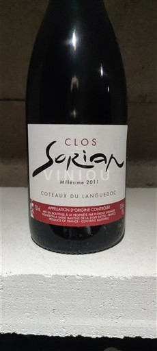 Languedok Coteaux du Languedoc Clos Sorian 2011