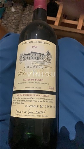 Bordéus Côtes-de-bourg Château Haut Macô 1997