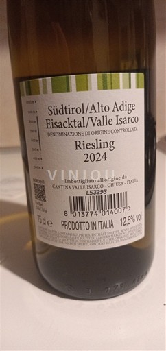 Trentino-Alto Adige Alto Adige Valle Isarco Cantina Valle Isarco Riesling 2024