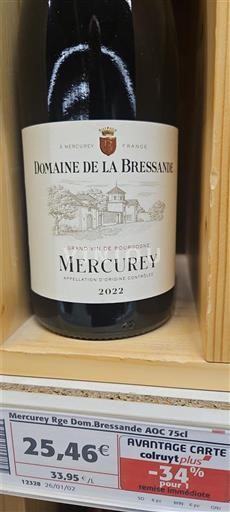Bourgogne Mercurey Domaine La Bressande 2022