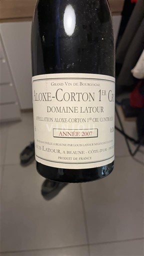 Vine Rouge sec Louis Latour 2007 Frankrig Bourgogne Aloxe-Corton AOC Premier Cru