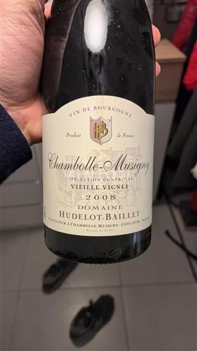 Vine Rouge sec Vieille Vignes Domaine Hudelot-Baillet 2008 Frankrig Bourgogne Chambolle-Musigny AOC