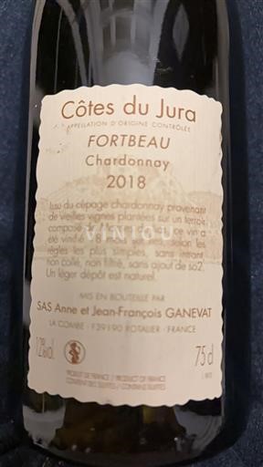 Jura Côtes-du-jura Anne et Jean-François Ganevat Fortbeau Chardonnay 2018