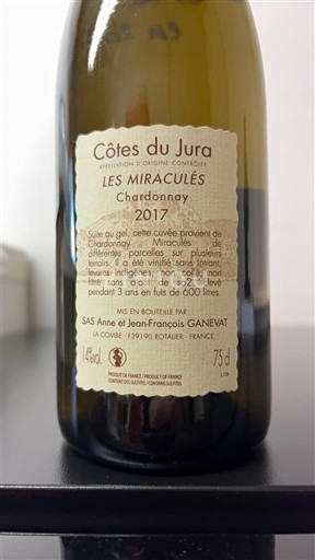 Jura Côtes-du-jura Anne et Jean-François Ganevat Les Miraculés 2017