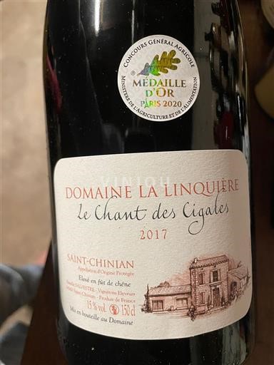 Langvedok Saint-Chinian Domaine La Linquière Le Chant des Cigales 2017