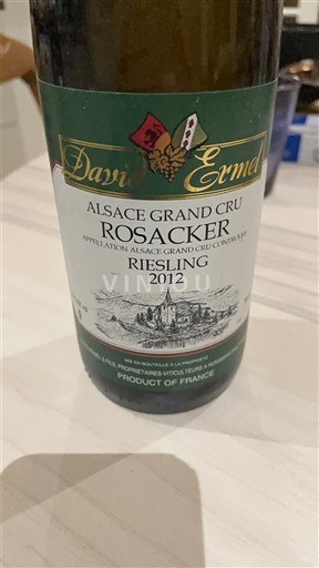Alsacia No especificado Grand Cru Davi Ermel 2012