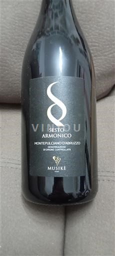 Abruzzerna Montepulciano d'Abruzzo Musikè Sesto Armonico Icke årgångsbetecknad