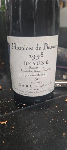 Borgonha Beaune Premier Cru Hospices de Beaune Brunet 1998