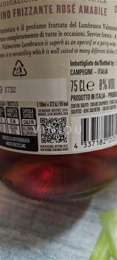 Emilia-Romagna Lambrusco Valmarone Không niên vụ