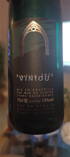 Lorraine Moselle Mur du Cloître Riesling 2020