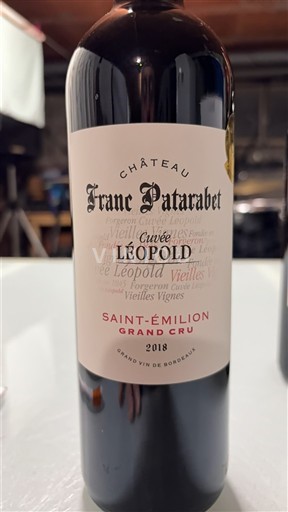 Bordeaux Saint-Émilion Grand Cru Château Franc Patarabet Léopold 2018