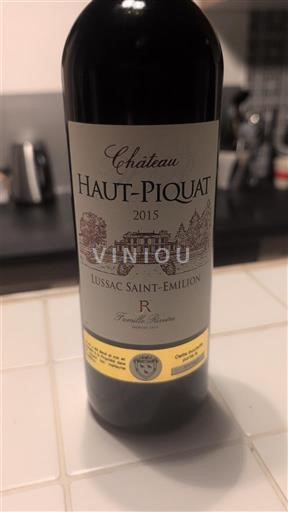 Bordeaux Lussac-saint-émilion Château Haut-Piquat R 2015