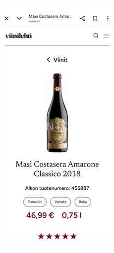 Veneto Not Specified Masi Costasera Amarone Classico 2018