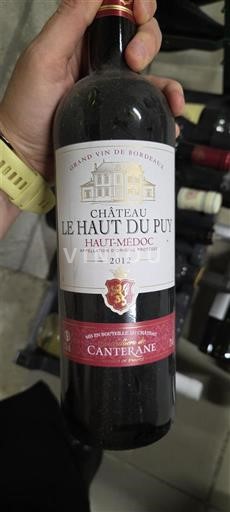 Bordeaux Haut-Médoc Château Le Haut du Puy Canterane 2012