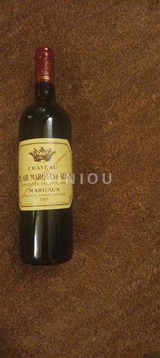 Bordeaux Margaux Château Belair Marquis Aligre grand cru exceptionnel 2005