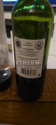 Bordeaux Château Haut Mondain Grande Réserve Niet-geïntegreerd