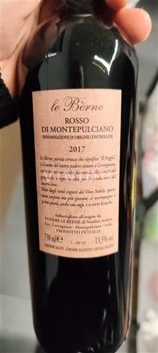 Toscana Rosso di Montalcino Le Berne 2017