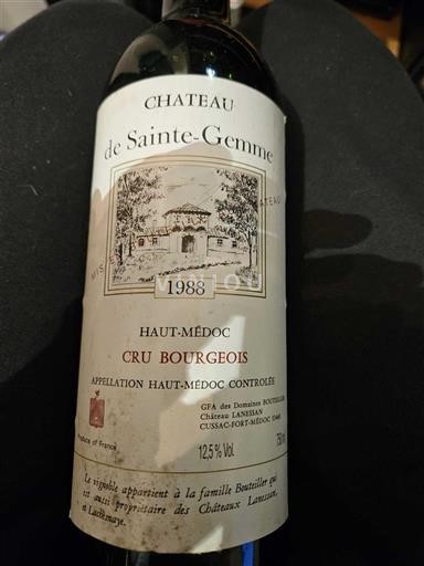 Bordeaux Haut-Médoc Château Sainte Gemme 1988