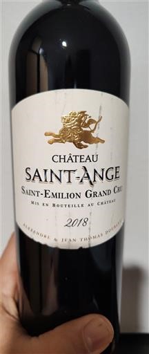 Bordeaux Saint-Émilion Grand Cru Grand Cru Château Saint-Ange 2018