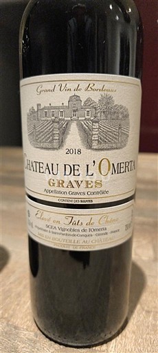 Bordeaux Graves Château L'Omerta 2018