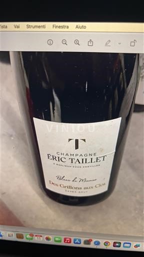Champagne Eric Taillet Des Grillons aux Clos Extra Brut Icke årgångsbetecknad