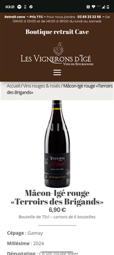 Borgoña Mâcon y Mâcon-villages Les Vignerons d'Igé Terroirs des Brigands 2024