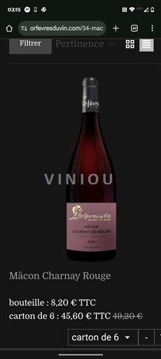 Bourgogne Mâcon và Mâcon-villages Orfèvres du Vin 2021