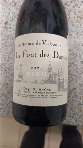 Rhône Valley Côtes-du-Rhône Chartreuse de Valbonne La Font des Dames 2021
