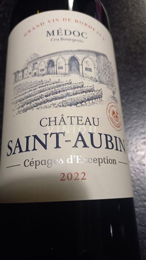 Bordeaux Médoc Château Saint-Aubin Cépages d'Exception 2022