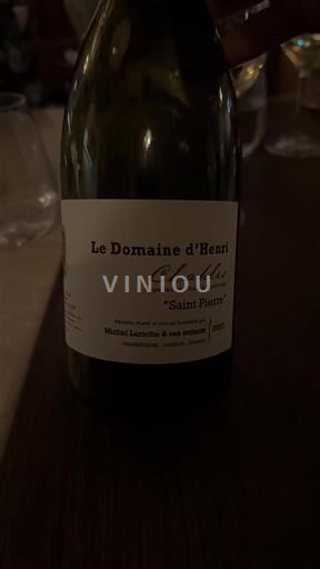 Bourgogne Chablis Domaine Le Domaine d’Henri Saint Pierre 2020