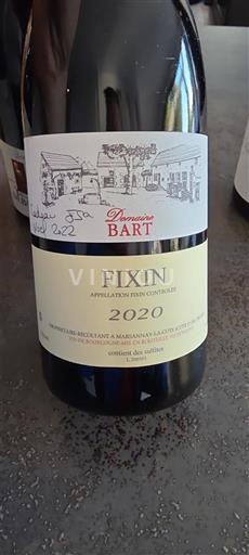 Bourgogne Fixin Domaine Bart 2020 2020