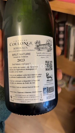 Bordeaux Crémant-de-bordeaux Château Coulonge Brut Nature 2023