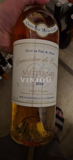 Bordeaux Sauternes Domaine Commarin des Vieux Ceps 2016