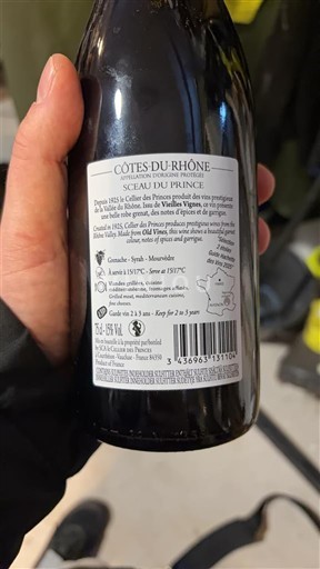 Rhônedalen Côtes du Rhône Sceau du Prince 2023