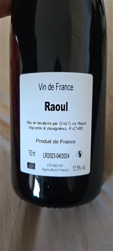 Thung lũng Rhône Le Mazel Raoul Không niên vụ