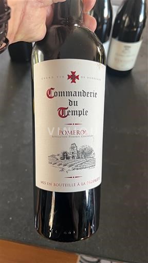 Bordeaux Pomerol Commanderie du Temple Icke årgångsbetecknad