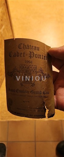 Vine Rouge sec Château Cadet-Pontet 1994 Frankrig Bordeaux Saint-Émilion Grand Cru AOC Grand Cru