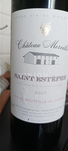 Bordeaux Saint-Estèphe Château Merville 2007
