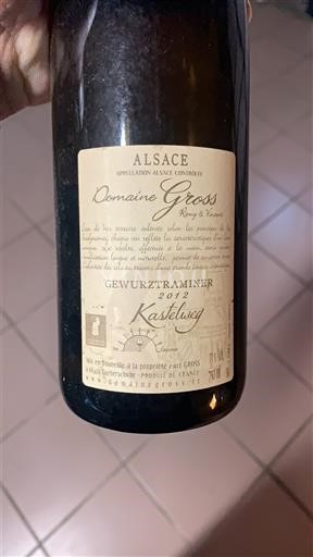 Alsácia Domaine Gross Kastelweg 2012