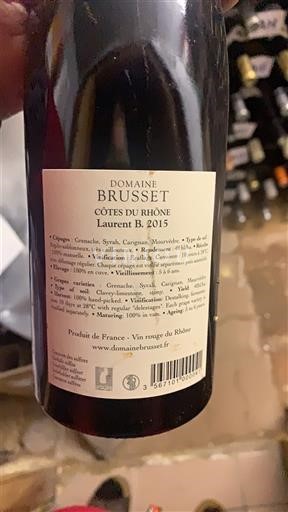 Thung lũng Rhône Côtes-du-rhône Domaine Brusset Laurent B. 2015