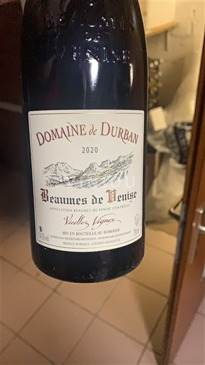 Thung lũng Rhône Beaumes de Venise Domaine Durban Vieilles Vignes 2020