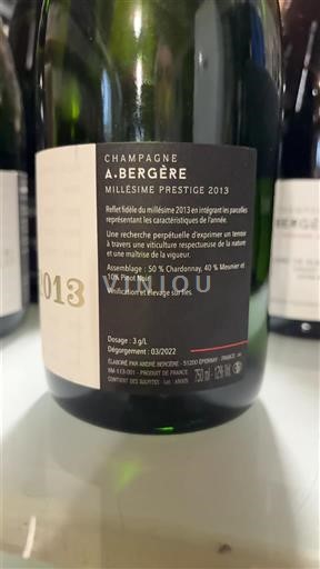 Champagne A. Bergère Millésime Prestige 2013