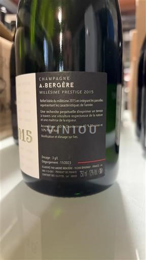 Champagne A. Bergère Millésime Prestige 2015