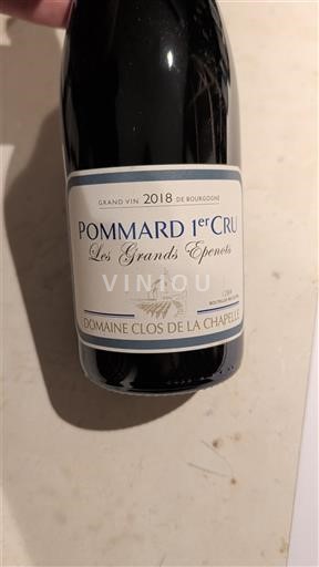 Bourgogne Pommard Premier Cru Domaine Clos de la Chapelle Les Grands Epenots 2018