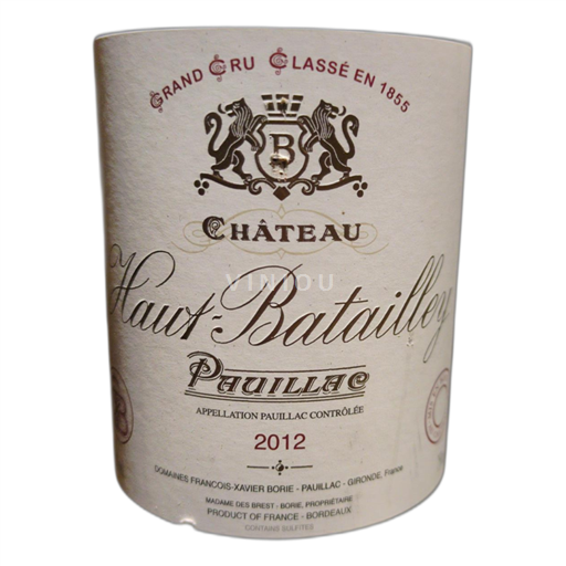 Bordeaux Pauillac HAUT BATAILLEY 2012