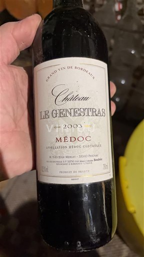 Bordeaux Médoc Château Le Genestras 2003