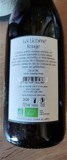 Sudoeste Côtes del Tarn Château Saurs La Licorne Rouge 2020