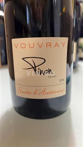 Thung lũng sông Loire Vouvray Domaine Pinon Fruits d'Automne 2018